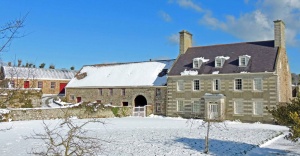 Snow covers The Elms, St Mary, headquarters of the National Trust for Jersey