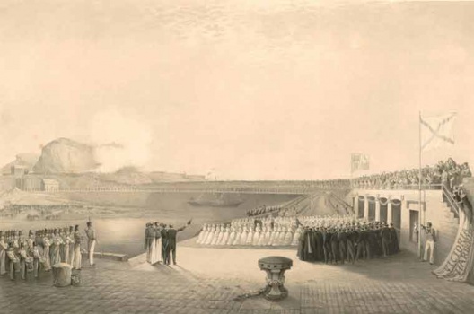 The arrival of the Royal party at Victoria Harbour