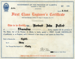 Herbert Pallot's engineering certificate