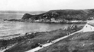 Three versions of the same early 20th century postcard - black and white ....