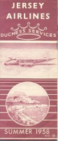 Jersey Airlines' 1958 timetable