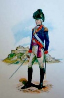 A Militia artillery officer in 1772 uniform