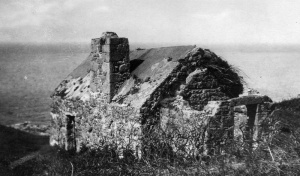 Old militia guard house, overlooking Plemont Point. It was largely demolished by the Germans but partly survives