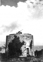A gun emplacement on Victoria Tower, a 19th century defence installation