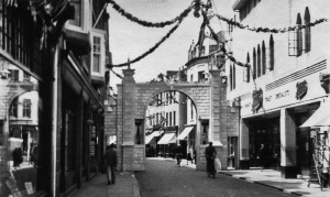 An arch in Queen Street for the coronation in 1937. Two years earlier an arch had been built in the same place for George V's silver jubilee
