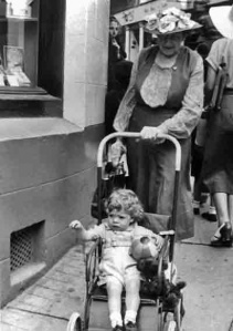 Mike Bisson with his grandmother in 1951