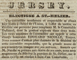 Edouard Nicolle was elected Constable of St Helier in 1824
