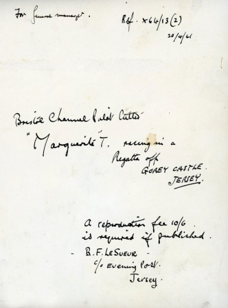 ... Photograph by Evening Post photographer Ronnie Le Sueur, reproduction charge 10s 6d