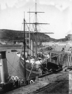A fishery protection vessel at Gorey in the 19th century