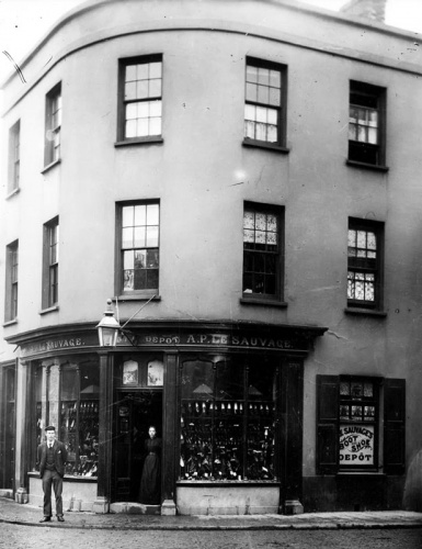 A P Le Sauvage, boot and shoe depot, on the corner with Union Street