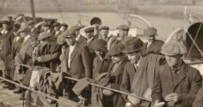 This group left in civilian clothes ...