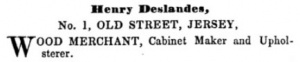 1852 advert for Henry Deslandes