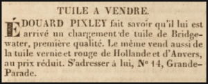 1833 advert in L'Impartial