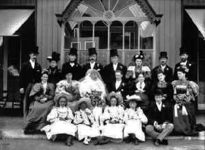 A wedding party at Pooley's Pavilion, Greve de Lecq in the 1890s