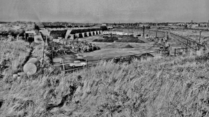 October 1964, and coal is still being stored in the parade ground