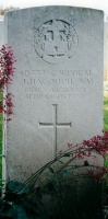 The grave of Great War casualty James Hacquoil at Pernois British Cemetery, Halloy-Les-Pernois, near Doullens