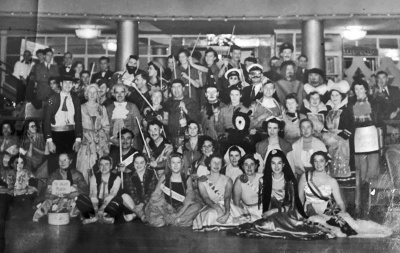 Beeches Old Boys fancy dress at West Park Pavilion in 1950
