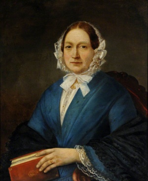 This painting of an unidentified Mrs Morel is in the collection of the National Trust and was acquired from the estate of Miss May Le Marquand Morel, the last of the family to bear the name. The identify of the subject is not known, but she was undoubtedly a descendant of the Morel Farm family