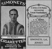 A 1925 cigarette card featuring J G Brown