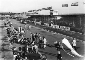 The pits opposite the grandstand