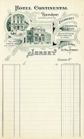 A blank Continental Hotel bill from 1900, not the establishment in St Saviour's Road, which did not open until 1928, but the renamed Grand Hotel du Calvados which ran from Queen Street to Hill Street