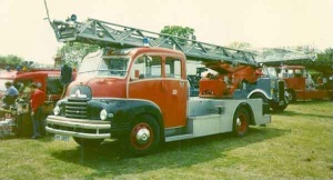 An 85-foot ladder in 1957