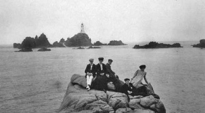 A group pauses for a photograph at La Corbiere