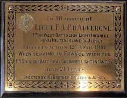 Memorial plaque at St Ouen's Church