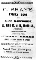 Bootmaker C Bray was briefly in business at 57 King Street at the end of the 19th century
