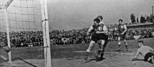 Graeme Le Maistre scores his first Muratti goal for Jersey in 1947