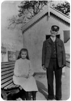 Charles Desire Moitie at La Haule Station in 1902 with his daughter Florence Amy (1889-1927). Florence married carpenter Herbert Edward Wills (1890-1974) in 1913 and their daughter Joyce was born the following year