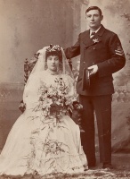 Edith Isabel Nicolle and John Sellick on their wedding day
