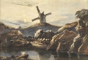 Mont Mado windmill, a painting by Wehnert