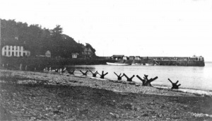 Defences on the beach in the Occupation