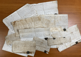 The Pallots` contracts collection of mostly de Gruchy of La Chasse deeds, now at the Jersey Archive