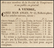1833 advert in L'Impartial