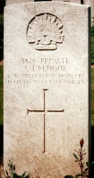 The grave of Great War casualty Stanley John Renouf at Bancourt British Cemetery, Near Bapaume