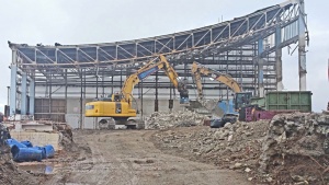 Demolition of the swimming pool in 2021