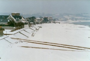 Snow in St Aubin's Bay, picture by Giles Bois