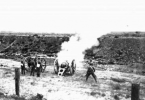 Artillery practice in St Ouen's Bay