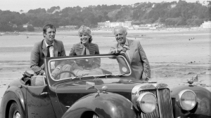 A very early publicity shot on the beach at Ouaisne in 1981