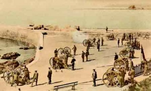 Royal Jersey Artillery Howitzer practice in 1905