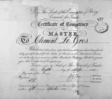 Clement Le Gros' master's certificate