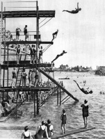The diving boards in use