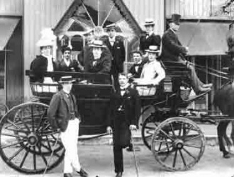 Some very posh guests ready for a coach outing