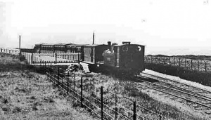 The St Helier train leaves La Corbière