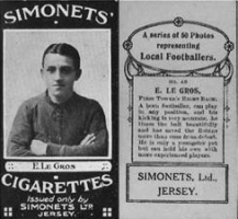 First Tower defender E Le Gros, featured on a Simonet cigarette card in 1925
