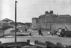 The former Green Street Carriage Sheds being demolished to make way for the new Route du Fort