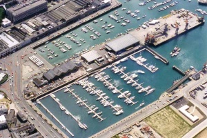 An aerial view of the Albert marina in 1996