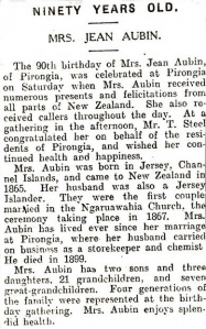 Newspaper report of the birthday